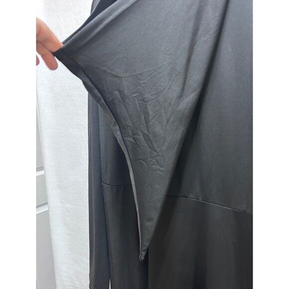 Gothic Cape Dress 2XL Black Hooded Cage Grommet Style Long Sleeve Witchy Emo - Picture 8 of 9